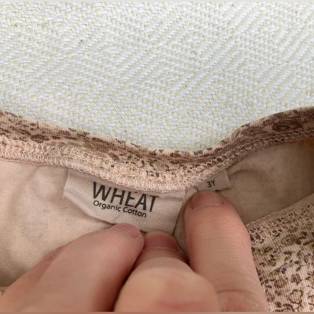 Wheat neutral pink floral dainty dress organic cotton 3T 3Y - Picture 2 of 3